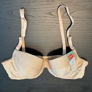 ZENNY Nude Beige Padded Underwire Bra B80 Japan Size ~36A Removable Straps